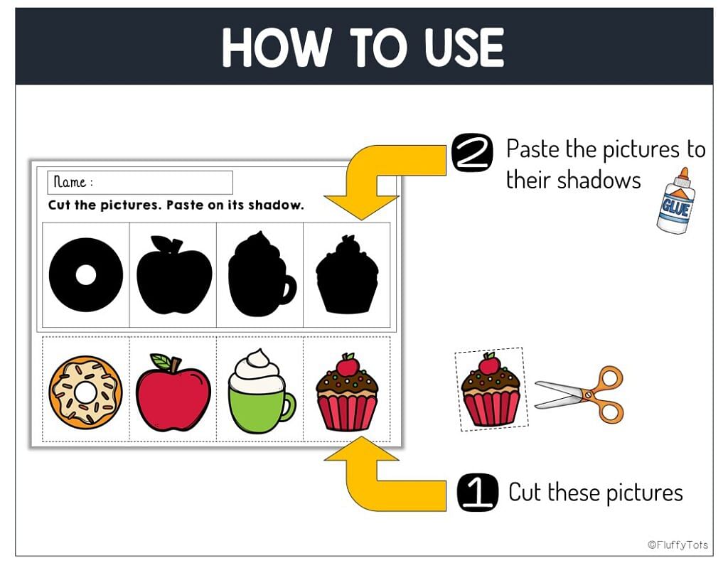 30+ Pages Easy to Use Fall Shadow Matching for Preschool and Toddler Kids 3