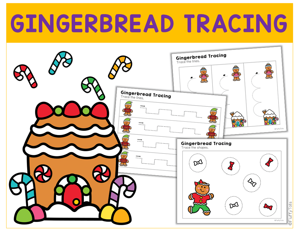gingerbread tracing printable