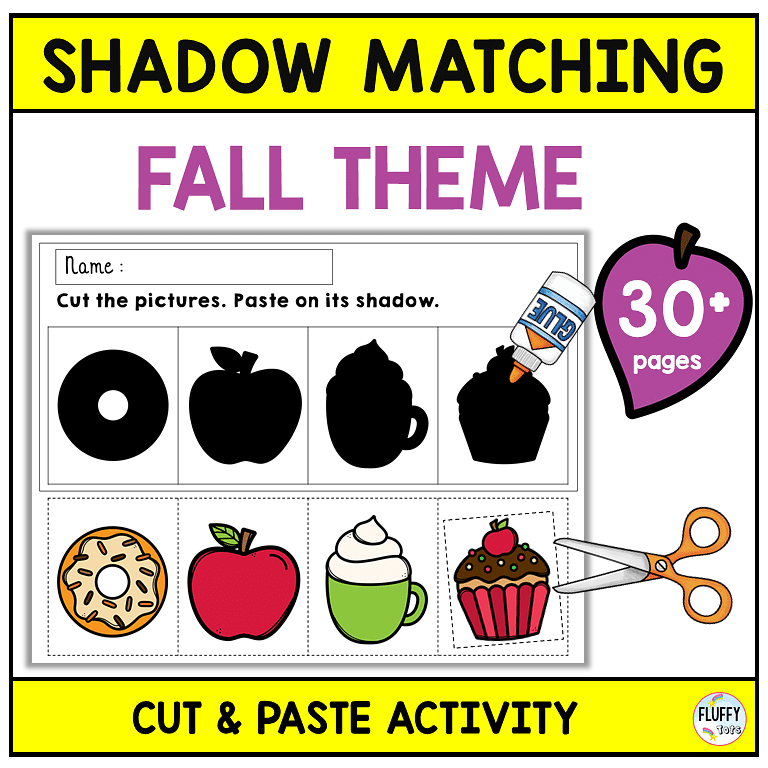 Fall Leaves Shadow Matching: FREE 3 Shadows to be Matched 2