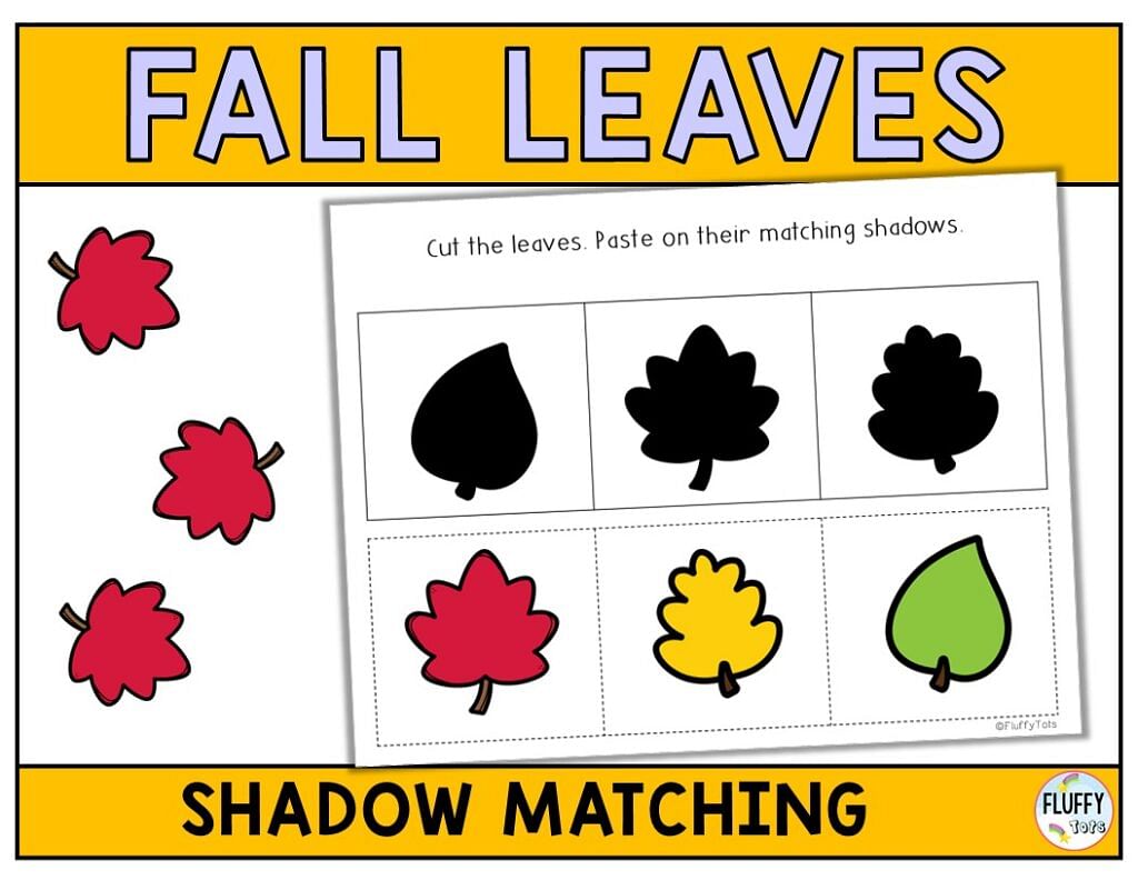 Fall Leaves Shadow Matching: FREE 3 Shadows to be Matched 1
