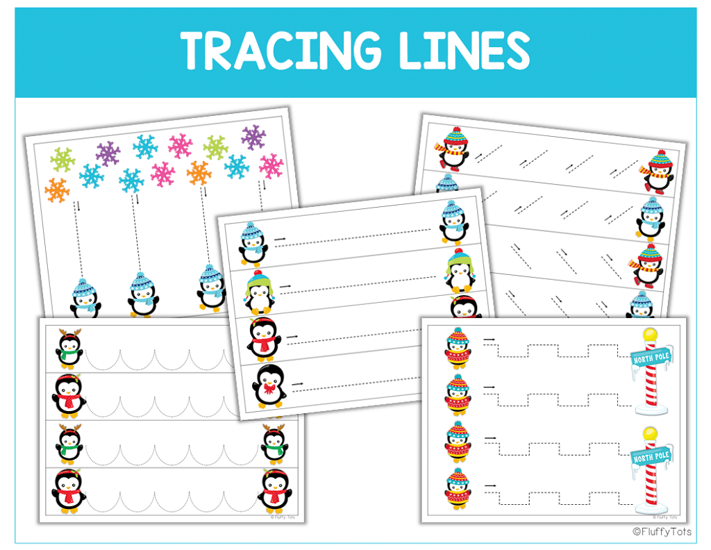 penguin tracing worksheets