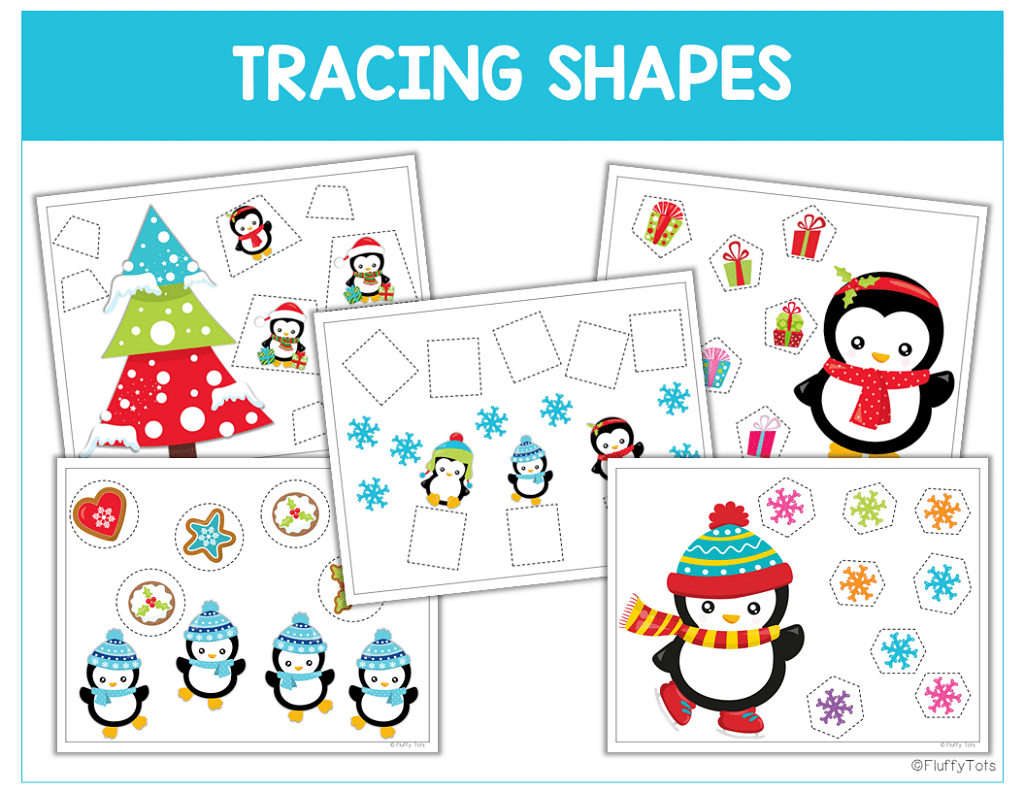 Fun Penguin Tracing Worksheets Page for Preschool and Toddler Kids 3