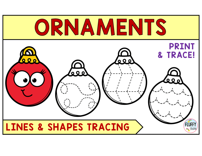 Christmas Ornaments Tracing Printables : FREE 6 Fun Tracing Ornaments!