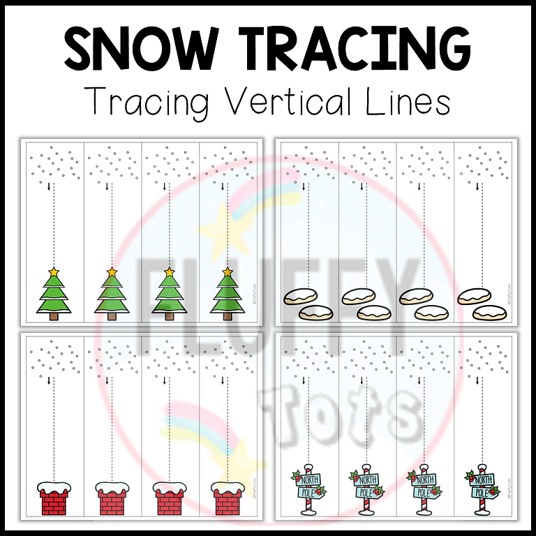 50+ Pages of Fun Christmas Pre-Writing Tracing Vertical Lines 8