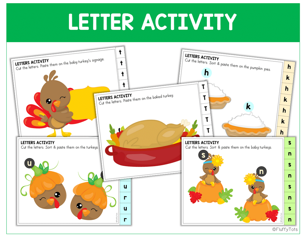 60+ Fun Activity Pages Thanksgiving Toddler & Preschool Activity Pack 4