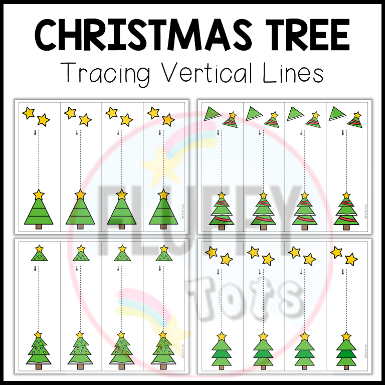 50+ Pages of Fun Christmas Pre-Writing Tracing Vertical Lines 15