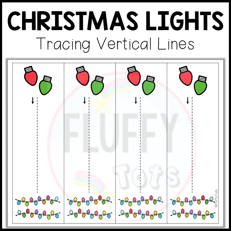 50+ Pages of Fun Christmas Pre-Writing Tracing Vertical Lines 10