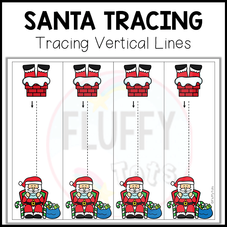 50+ Pages of Fun Christmas Pre-Writing Tracing Vertical Lines 5