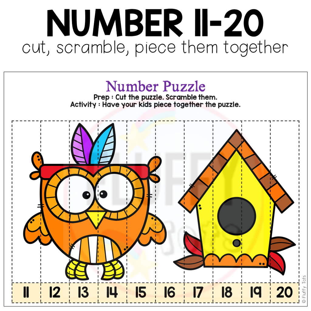 thanksgiving number puzzle, thanksgiving preschool math activities