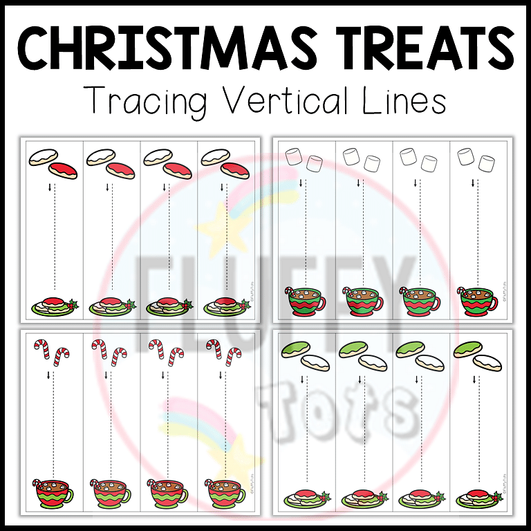 50+ Pages of Fun Christmas Pre-Writing Tracing Vertical Lines 4