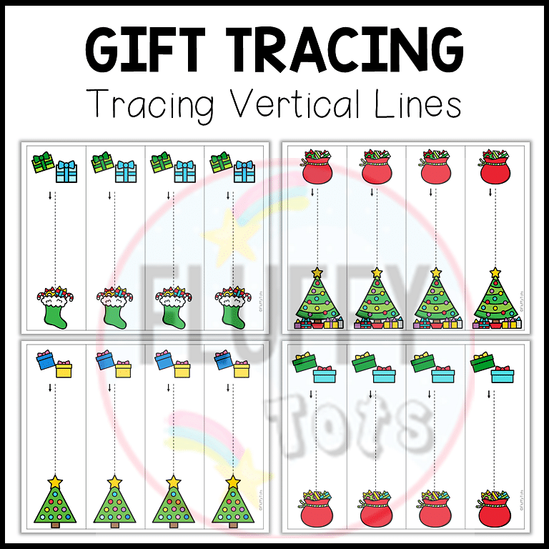 50+ Pages of Fun Christmas Pre-Writing Tracing Vertical Lines 5