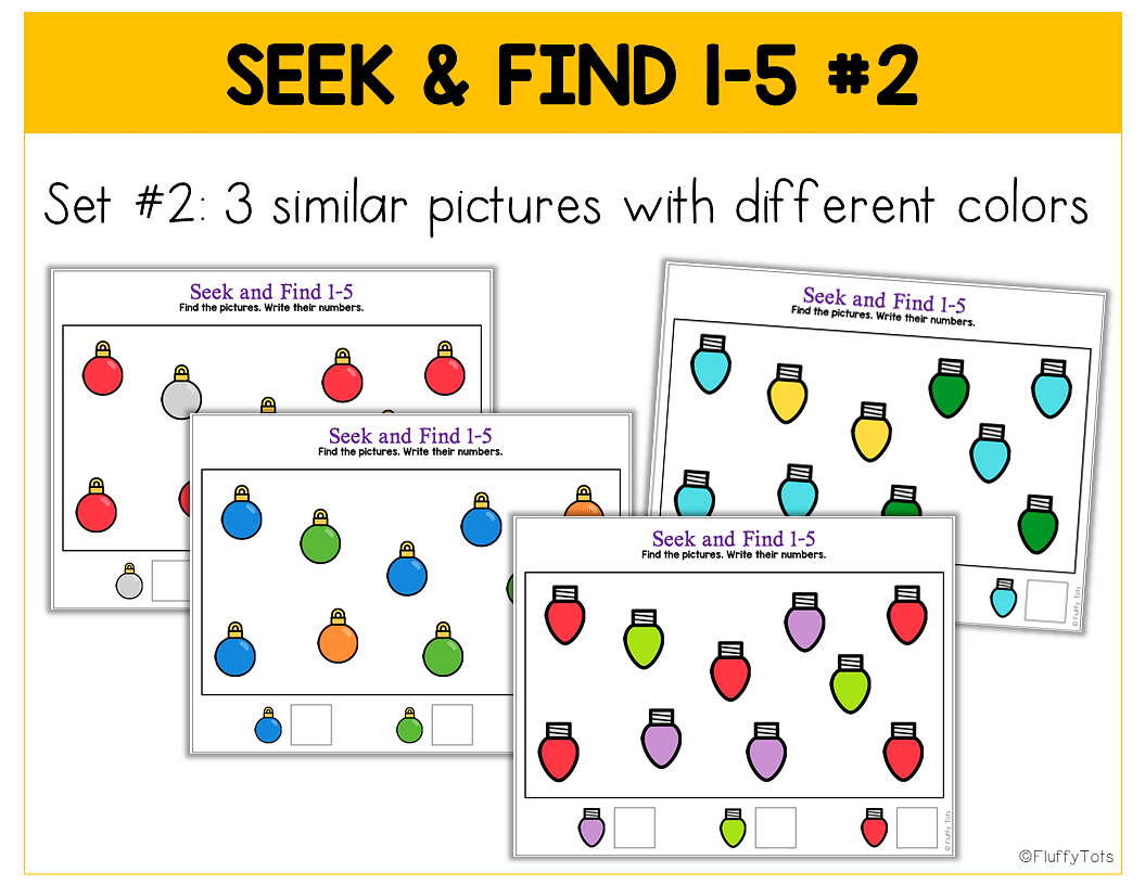 40+ Pages of Fun Christmas Search and Find Counting to 10 Activities ...