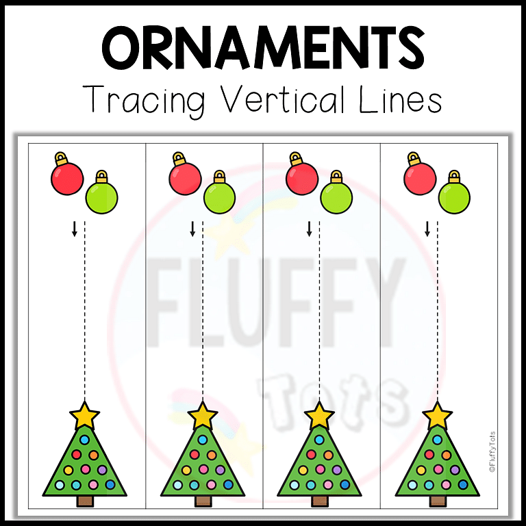 50+ Pages of Fun Christmas Pre-Writing Tracing Vertical Lines 6