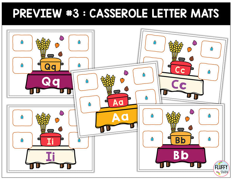 Easy Thanksgiving Letter Sorting Cut-and-Paste Letter Recognition Activity 11