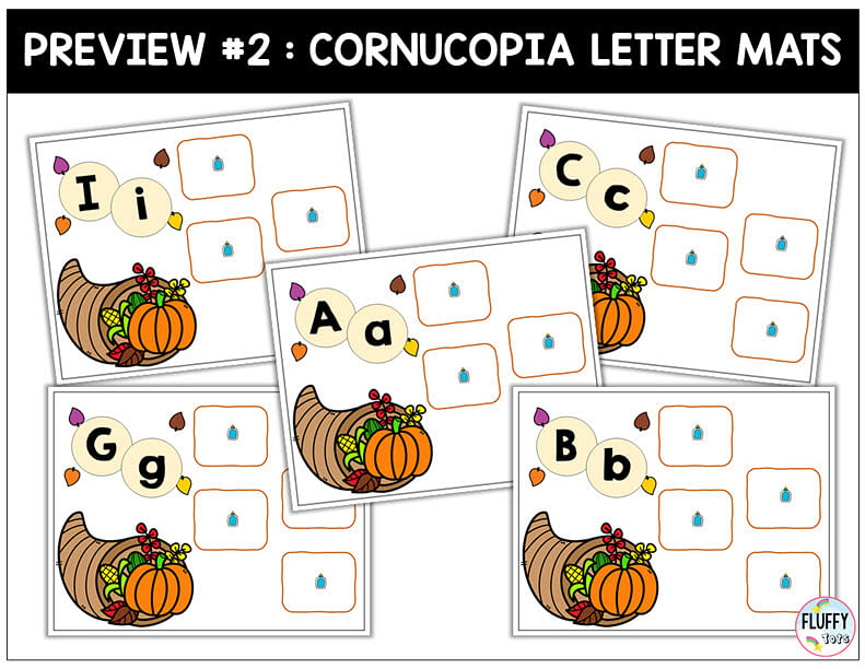 Easy Thanksgiving Letter Sorting Cut-and-Paste Letter Recognition Activity 10