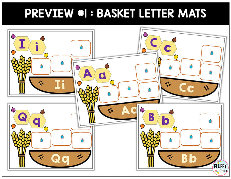 Easy Thanksgiving Letter Sorting Cut-and-Paste Letter Recognition Activity 9