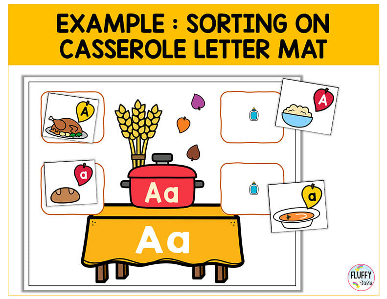 Easy Thanksgiving Letter Sorting Cut-and-Paste Letter Recognition Activity 5