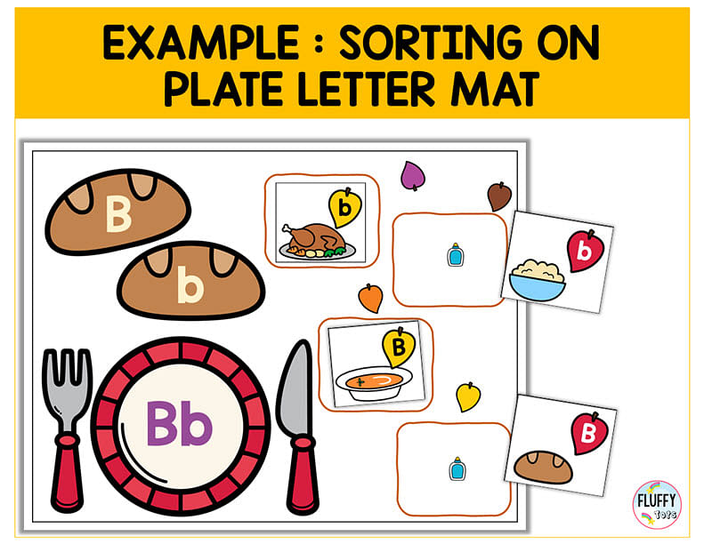 Easy Thanksgiving Letter Sorting Cut-and-Paste Letter Recognition Activity 7