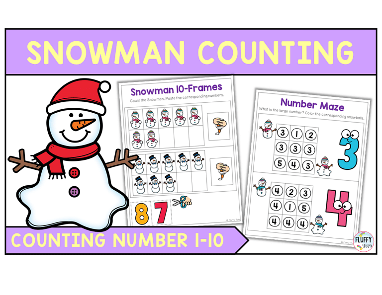 100+ Fun Pages of Snowman Math Preschool Worksheets with Answer Keys