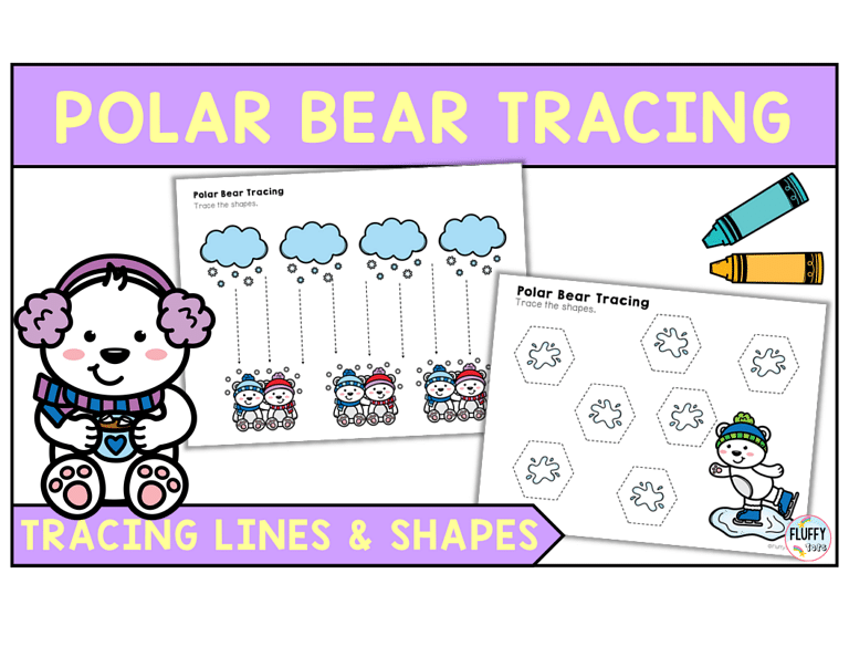 Easy to Use Polar Bear Tracing Activities for Preschool and Toddler