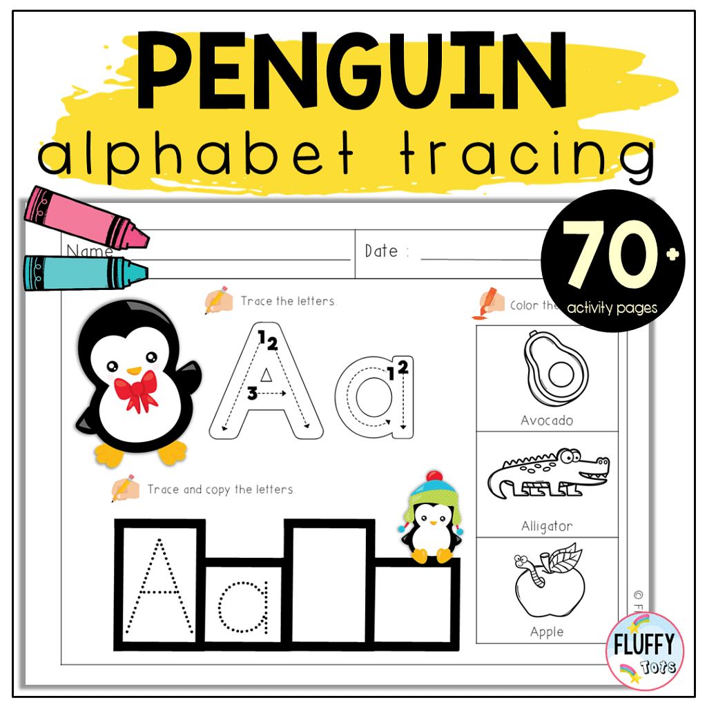78 Pages of Alphabet Tracing Worksheets with Fun Penguin-Theme 2