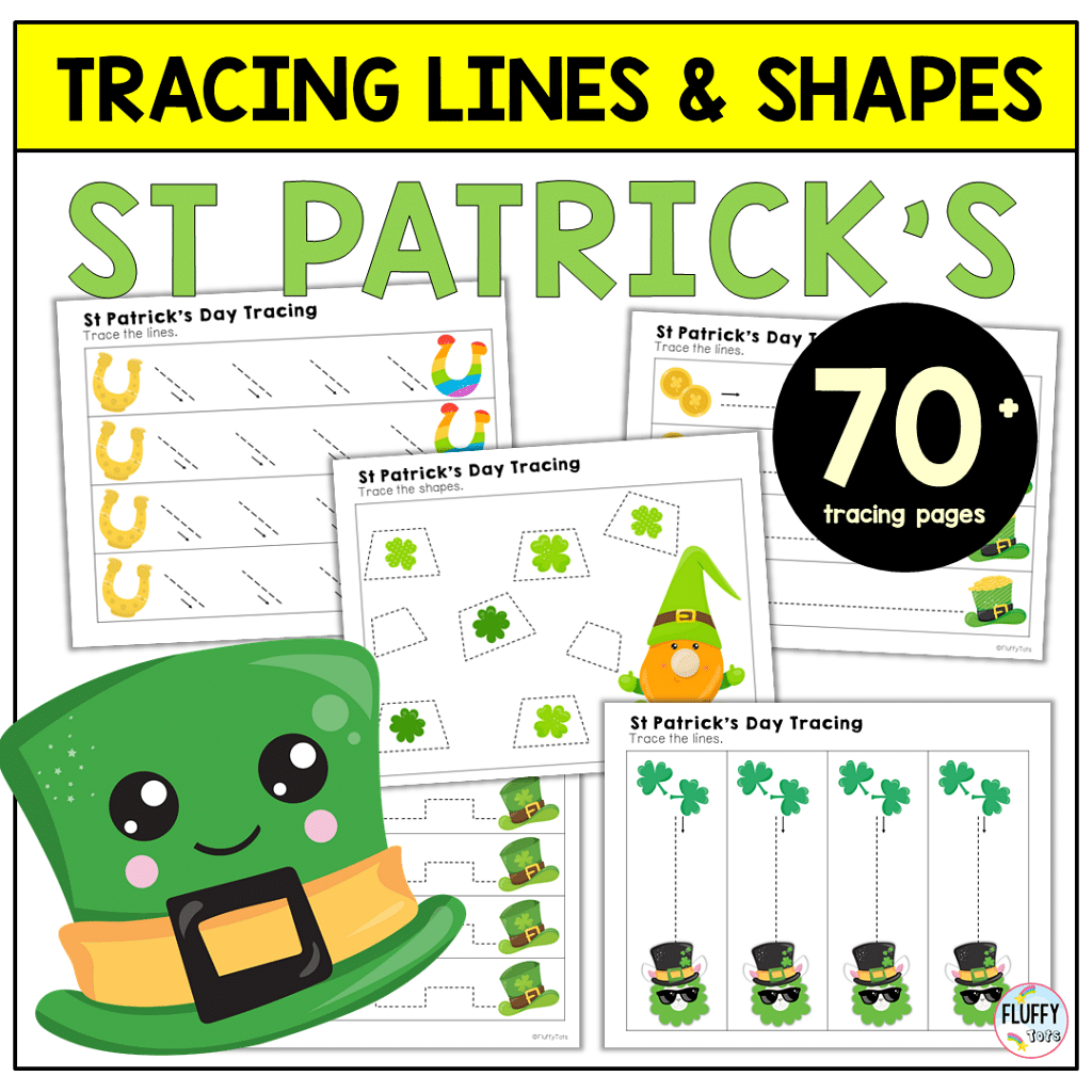 70+ Pages of Fun St Patrick's Day Tracing Printables 3