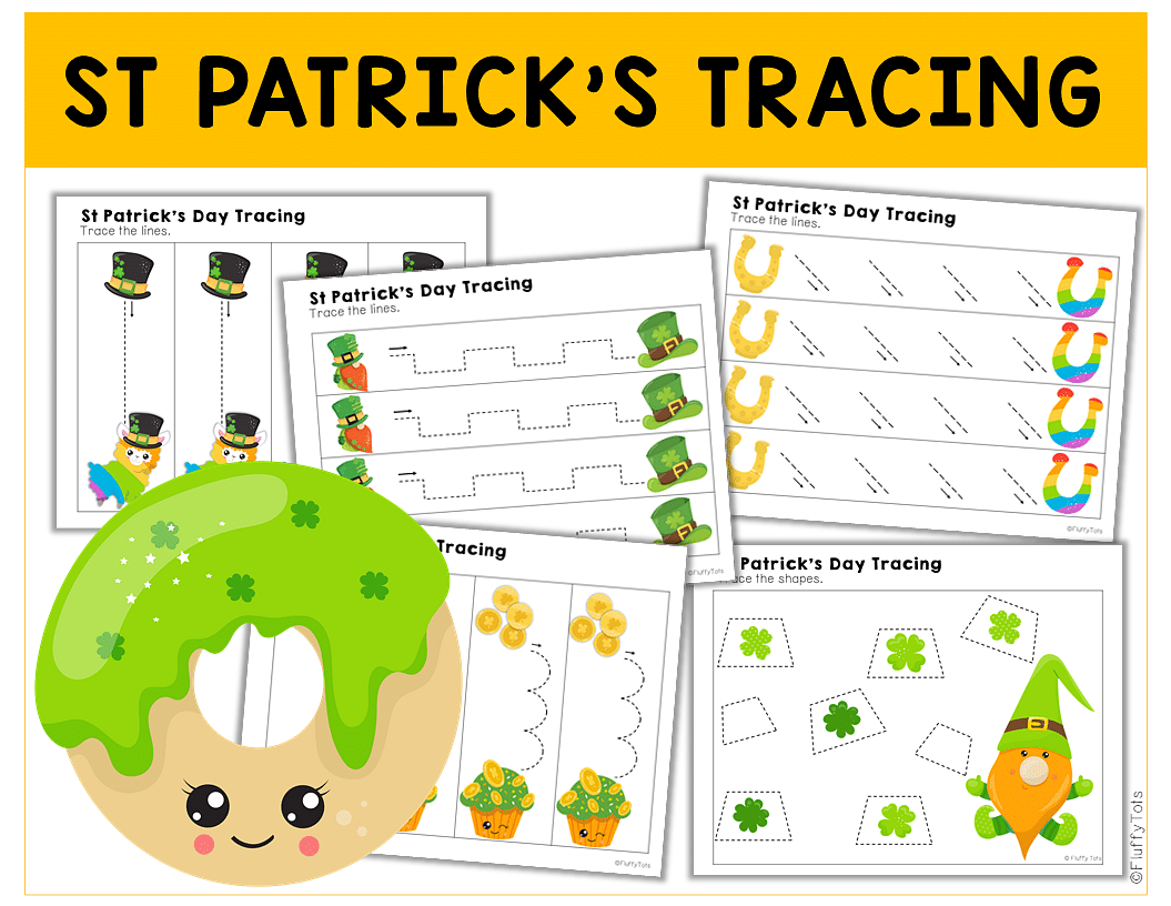 70+ Pages of Fun St Patrick's Day Tracing Printables FluffyTots