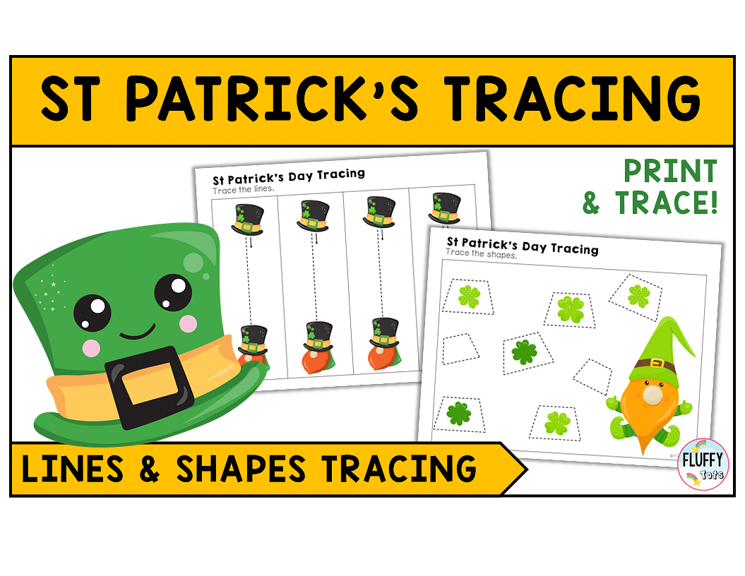 70+ Pages of Fun St Patrick's Day Tracing Printables 1