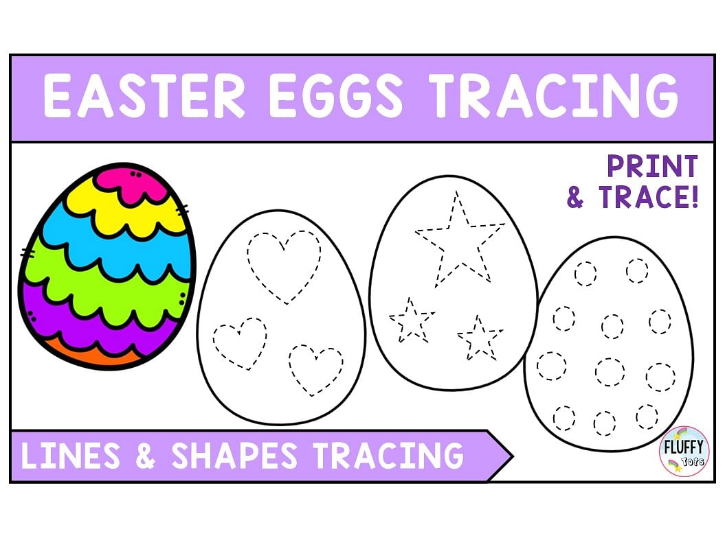 60+ Crazy Fun Easter Egg Printable Tracing Pages 1