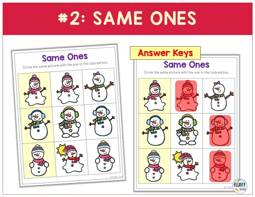 Snowman Math Preschool Worksheets