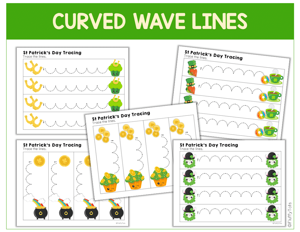 St Patrick's Day tracing worksheets for preschool