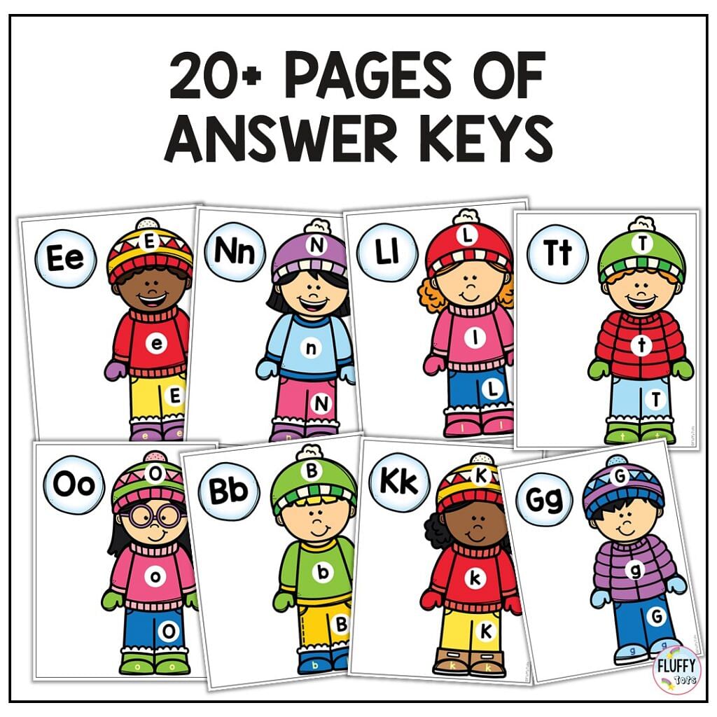 Fun Dress-Up Winter Letter Sorting for Literacy Activities 20