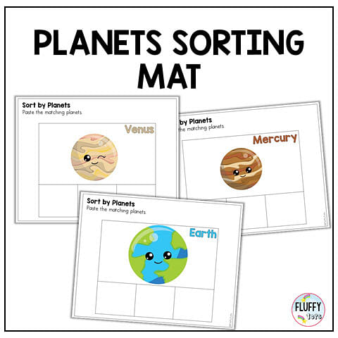 planet preschool worksheets, planet sorts
