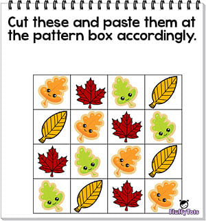 Fall Leaf Pattern, ABAB Pattern worksheets