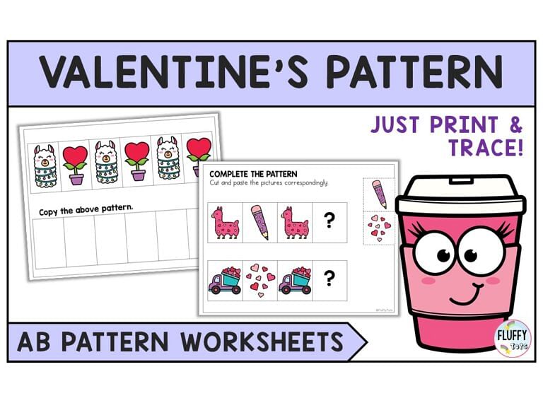 50+ Pages Fun Valentine’s Day AB Pattern Worksheet