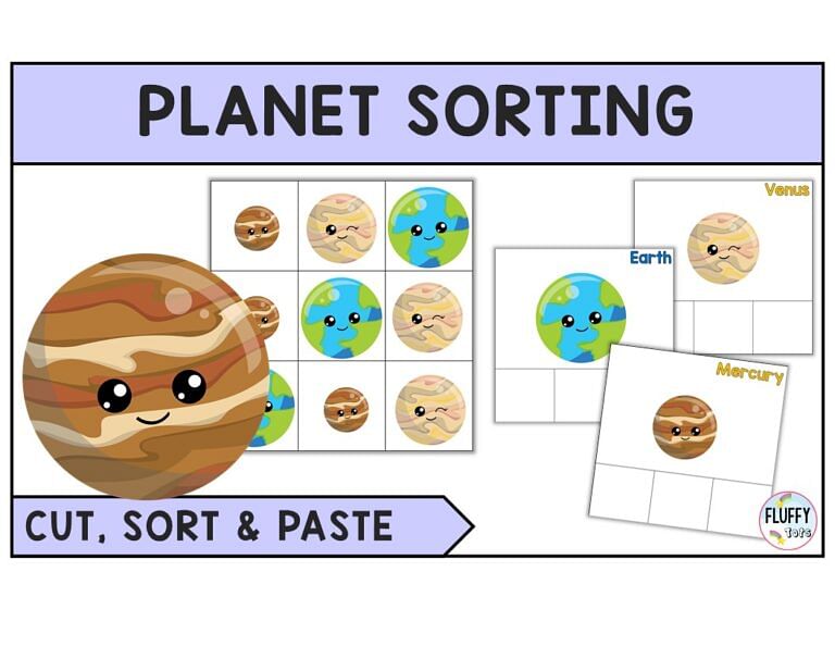 Space Worksheets Preschool: FREE 3 Planet Sorts Printables
