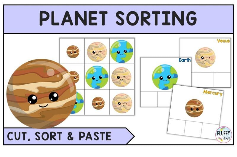 Space Worksheets Preschool: FREE 3 Planet Sorts Printables 4