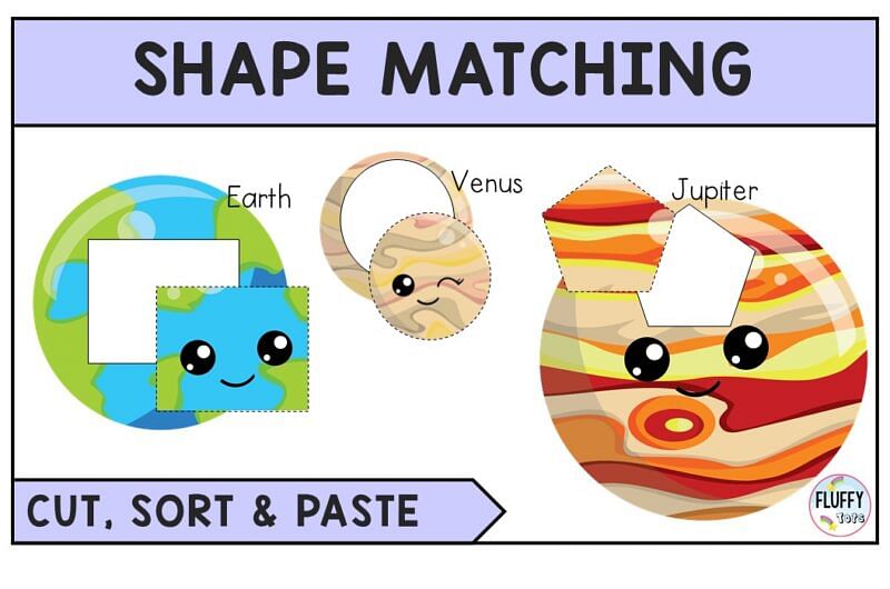 Space Shape Matching Activity : FREE 4 Planets 5