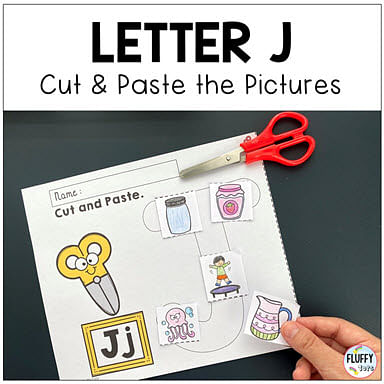 letter j cut and paste worksheets