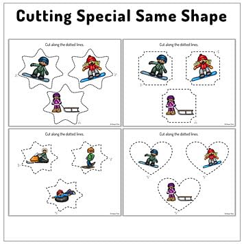 Shape Cutting Practice Worksheets