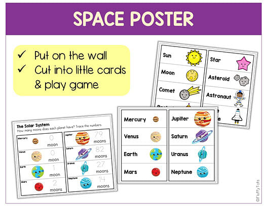 Preschool Space Theme Printables 
