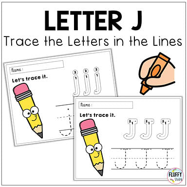 tracing letter j sheet