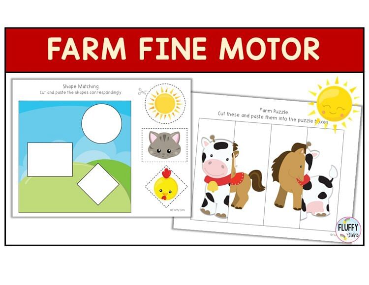 Farm Animals Printables Sort By Size Activities - FluffyTots