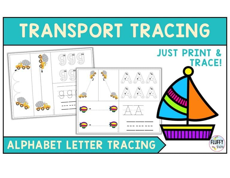 50+ Pages Fun Transportation Theme Letter Tracing Worksheets