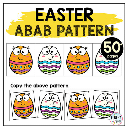 Easy Easter Jellybean AB Pattern Worksheets 3