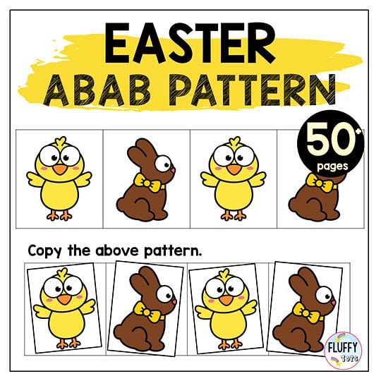 Fun Easter Egg Printable AB Pattern Worksheets 2