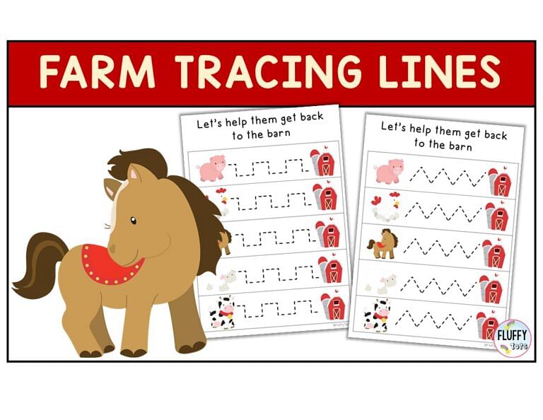 Exciting Farm Tracing Printables for Preschool and Toddler