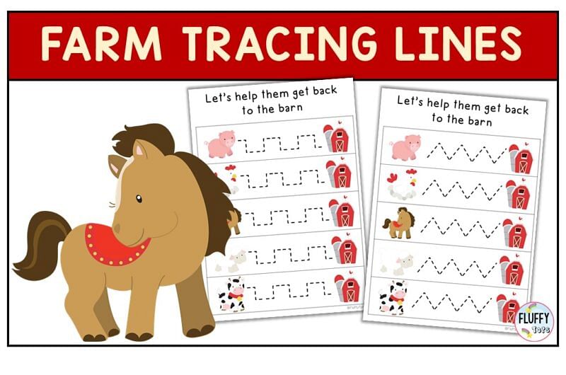 Exciting Farm Tracing Printables for Preschool and Toddler 5