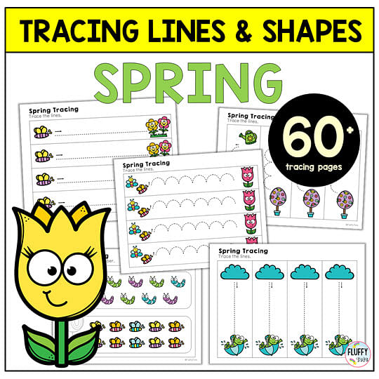 Spring tracing practice preschool