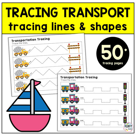 50+ Pages Exciting Transportation Tracing Lines Worksheets 2